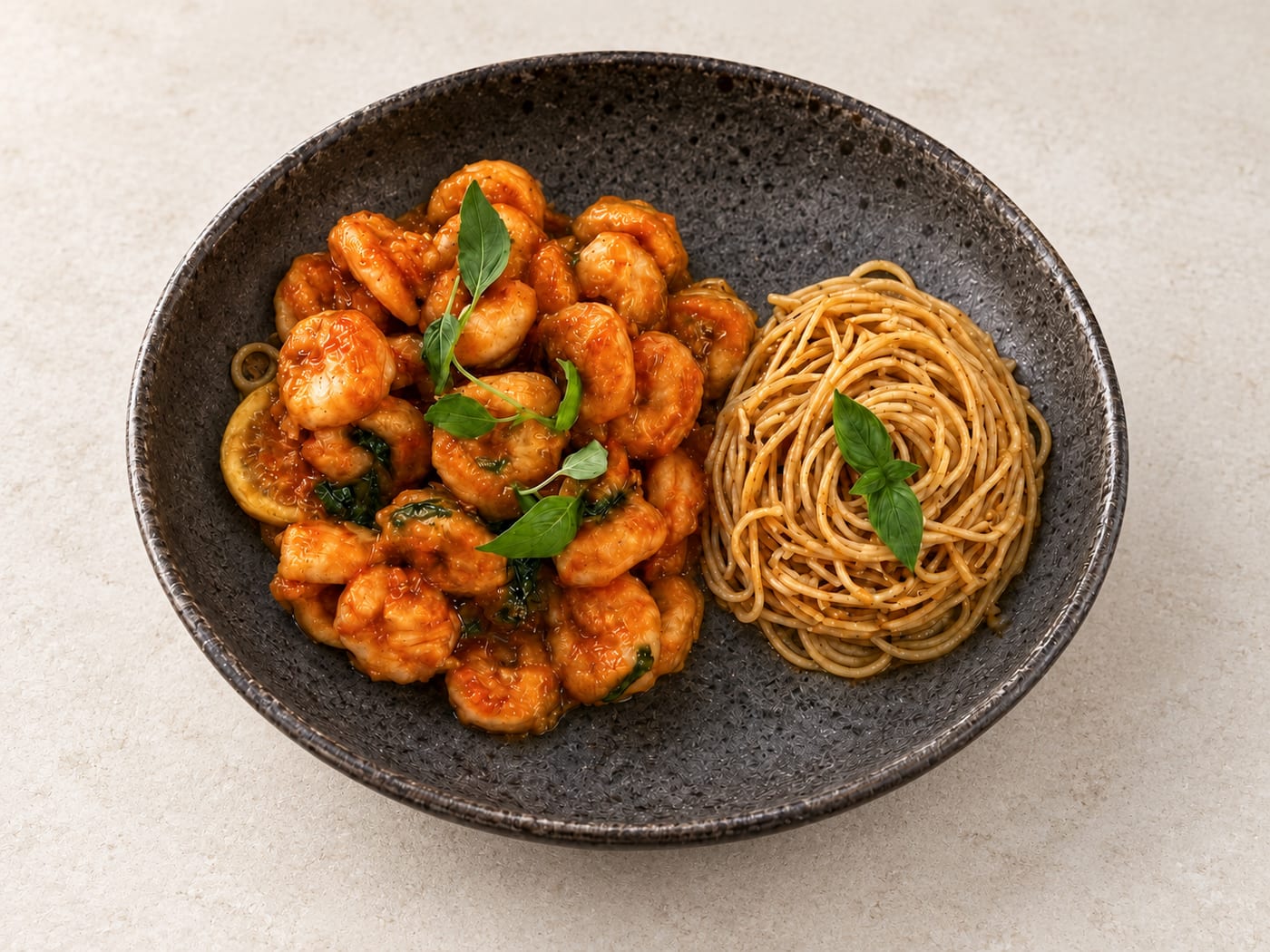 Sake-Infused Tomato Shrimp